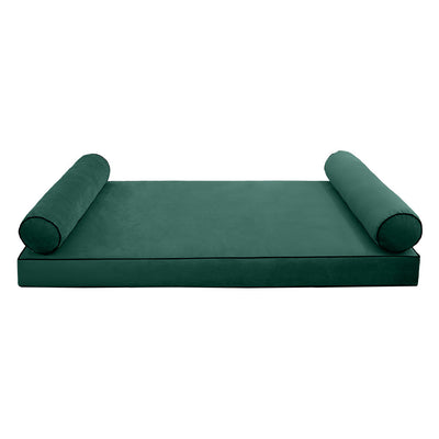 Model V5 Twin Velvet Contrast Indoor Daybed Mattress Pillow Complete Set AD317