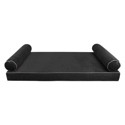 Model V5 Twin Velvet Contrast Indoor Daybed Mattress Pillow Complete Set AD350