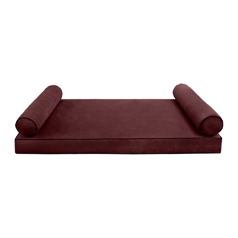 Model V5 Twin Velvet Contrast Indoor Daybed Mattress Pillow Complete Set AD368