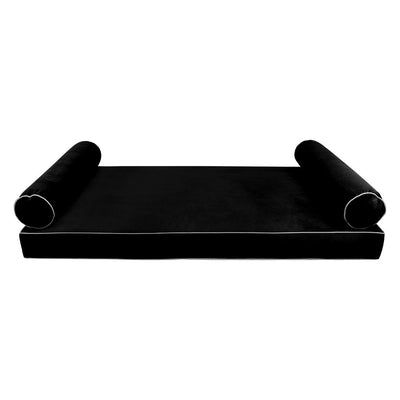 Model V5 Twin Velvet Contrast Indoor Daybed Mattress Pillow Complete Set AD374