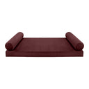 Model V5 Twin-XL Velvet Knife Edge Indoor Daybed Mattress Pillow Complete Set AD368