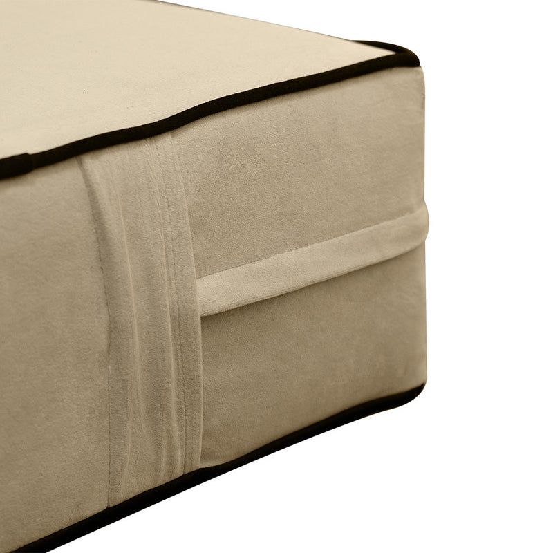 Model V5 Twin-XL Velvet Contrast Indoor Daybed Mattress Pillow Complete Set AD304