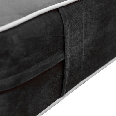 Model V5 Twin-XL Velvet Contrast Indoor Daybed Mattress Pillow Complete Set AD350