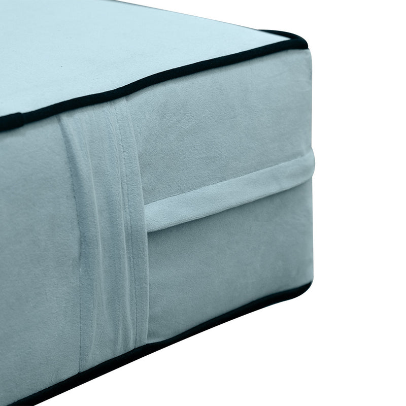 Model V5 Twin-XL Velvet Contrast Indoor Daybed Mattress Pillow Complete Set AD355