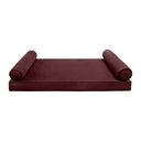 Model V5 Twin-XL Velvet Contrast Indoor Daybed Mattress Pillow Complete Set AD368