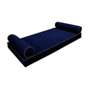 Model V5 Twin-XL Velvet Contrast Indoor Daybed Mattress Pillow Complete Set AD373