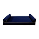Model V5 Twin-XL Velvet Contrast Indoor Daybed Mattress Pillow Complete Set AD373