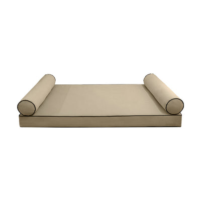 Model V5 Full Velvet Contrast Pipe Indoor Daybed Mattress Pillow Complete Set AD304
