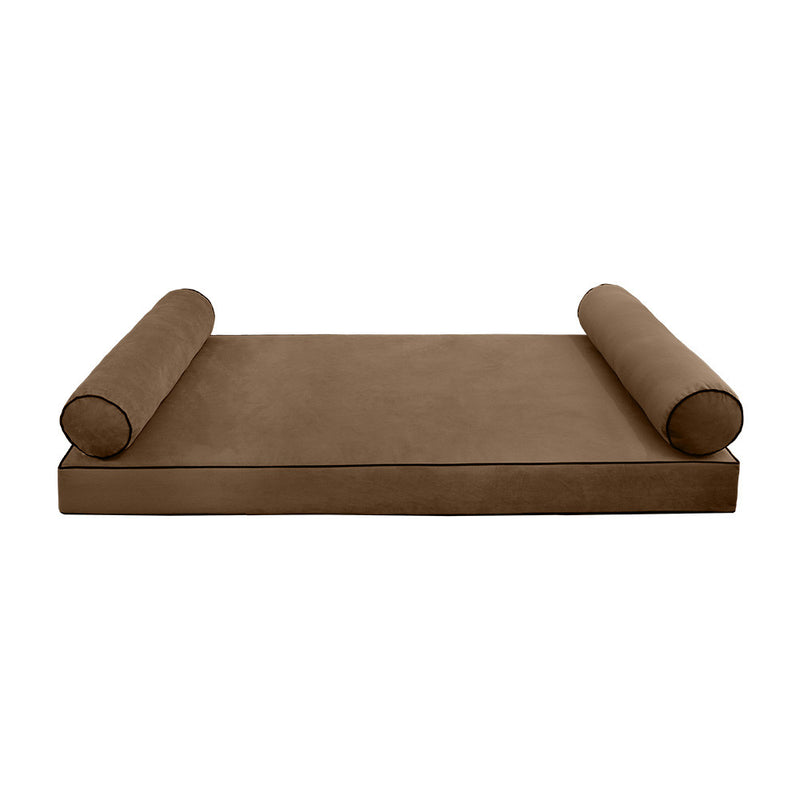 Model V5 Full Velvet Contrast Pipe Indoor Daybed Mattress Pillow Complete Set AD308