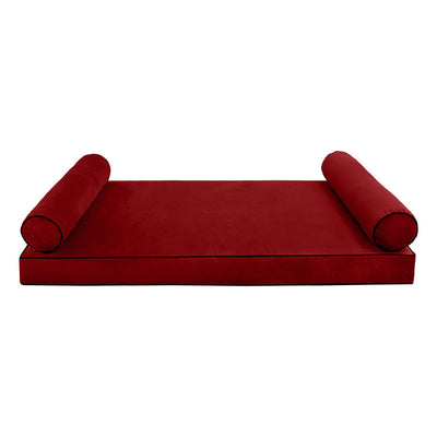 Model V5 Full Velvet Contrast Pipe Indoor Daybed Mattress Pillow Complete Set AD369