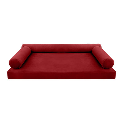 Model V6 Twin-XL Velvet Knife Edge Indoor Daybed Mattress Pillow Complete Set AD369