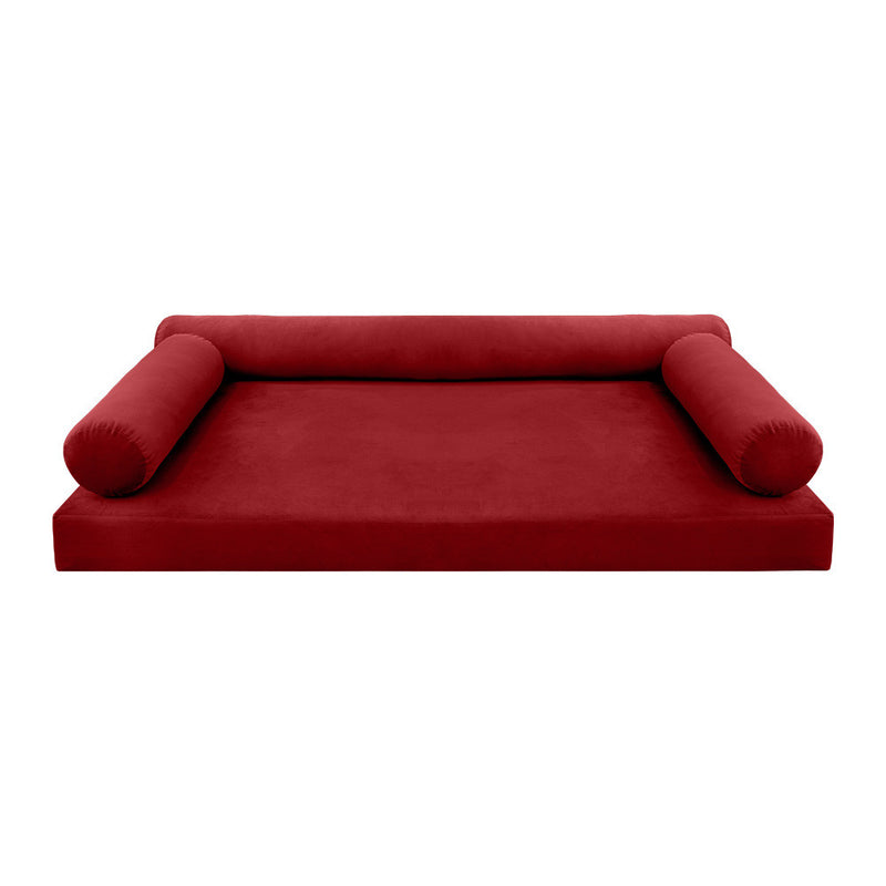 Model V6 Twin-XL Velvet Knife Edge Indoor Daybed Mattress Pillow Complete Set AD369