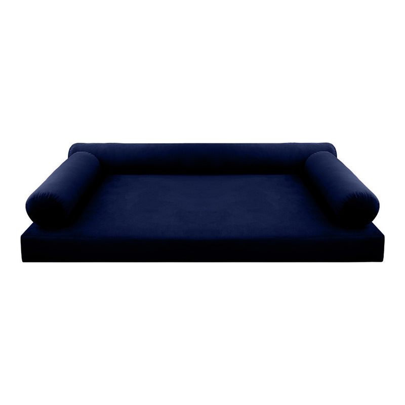 Model V6 Twin-XL Velvet Knife Edge Indoor Daybed Mattress Pillow Complete Set AD373