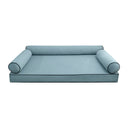 Model V6 Twin-XL Velvet Contrast Pipe Indoor Daybed Mattress Pillow Complete Set AD355