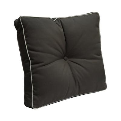 24"x24"x5" Dark Beige Deep Seat Cushion W/ Back Rest Pillow Polyester Pipe Trim