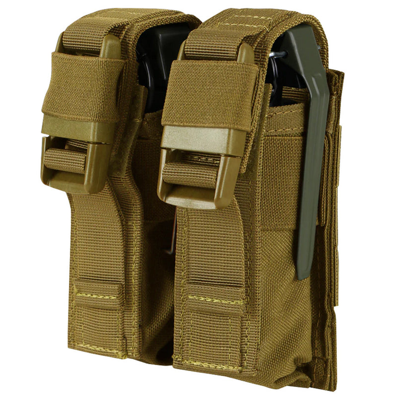 COYOTE Molle Tactical Double Flash Bang Pouch MAG Bag 2 Grenade Holder
