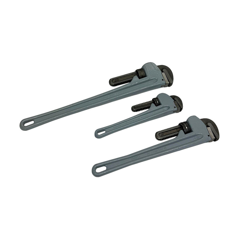 3 Pc Aluminum Pipe Wrench Set,14",18",24",Adjustable Plumbing Wrench,Drop Forged