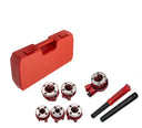 6 Pc Ratchet Pipe Threader Kit – 1/4” to 3/4” Die Head Set with Handle & 6 Dies for Plumbing, Conduit & Metal Pipe Threading