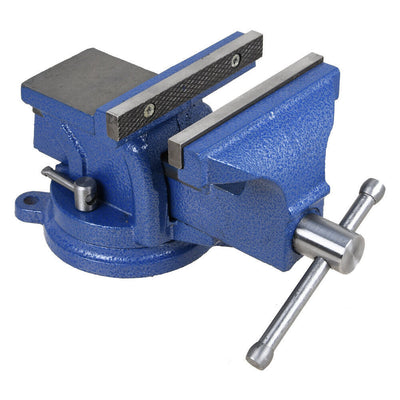 6" Cast Iron Bench Vise with Anvil 360° Swivel Locking Base Table Top Clamp