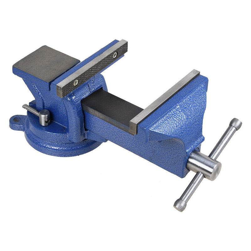 6" Cast Iron Bench Vise with Anvil 360° Swivel Locking Base Table Top Clamp