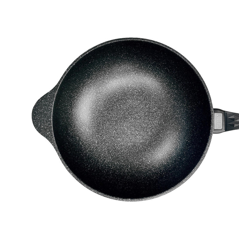 12.5" Wok Non-Stick Cooking Frying Pan Pot, 5 Layer Marble Coating,Made In Korea