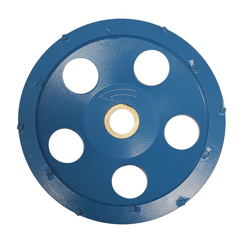 5" PCD Cup Wheels for Epoxy,Mastic,Coating Removal, 12 Segments, 7/8"-5/8" Arbor