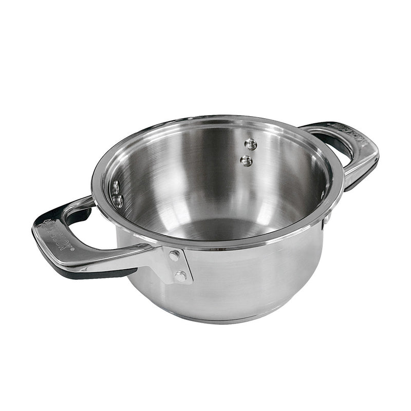 3 Qt Stainless Steel Stock Pot,with Lid,Tempered Glass Lid & Double Side Handles