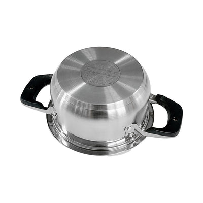 3 Qt Stainless Steel Stock Pot,with Lid,Tempered Glass Lid & Double Side Handles