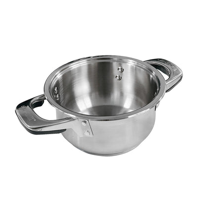4 Qt Stainless Steel Stock Pot,with Lid,Tempered Glass Lid & Double Side Handles