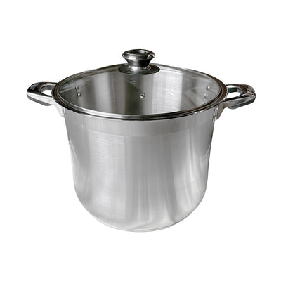 6 Qt Stainless Steel Stock Pot,with Lid,Tempered Glass Lid & Double Side Handles