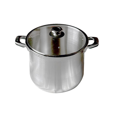 6 Qt Stainless Steel Stock Pot,with Lid,Tempered Glass Lid & Double Side Handles