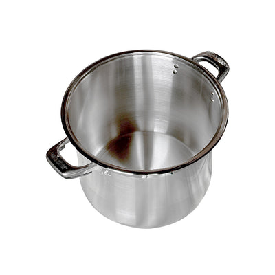 6 Qt Stainless Steel Stock Pot,with Lid,Tempered Glass Lid & Double Side Handles