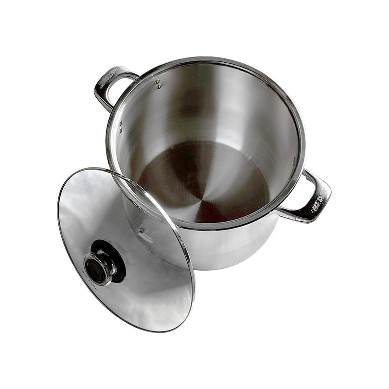 8 Qt Stainless Steel Stock Pot,with Lid,Tempered Glass Lid & Double Side Handles