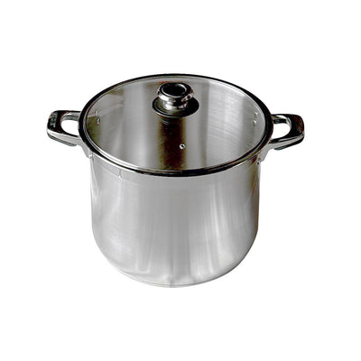 8 Qt Stainless Steel Stock Pot,with Lid,Tempered Glass Lid & Double Side Handles