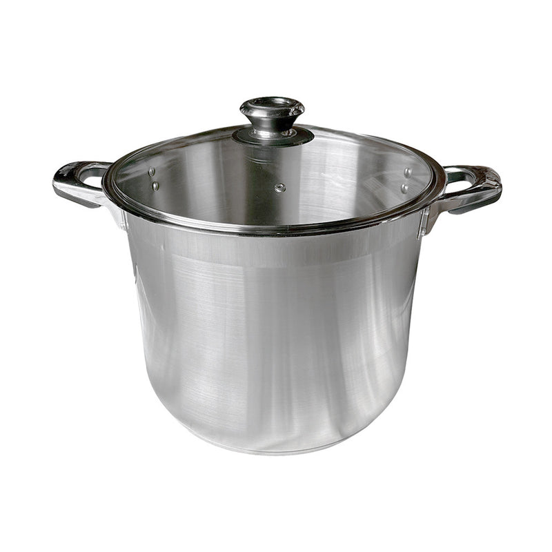 20Qt Stainless Steel Stock Pot,with Lid,Tempered Glass Lid & Double Side Handles