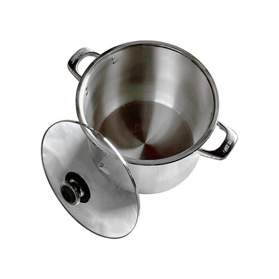 24Qt Stainless Steel Stock Pot,with Lid,Tempered Glass Lid & Double Side Handles