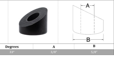 3/8" Stainless Steel Angled Washer 33 Degree Beveled Cable Rail,Black Oxide,10PC