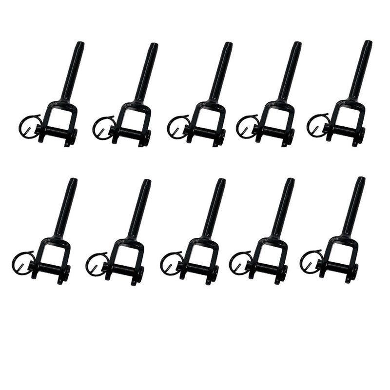 Black Oxide T316 Stainless Steel Hand Swage Jaw Stud For 1/8" Cable Rail, 10 PC