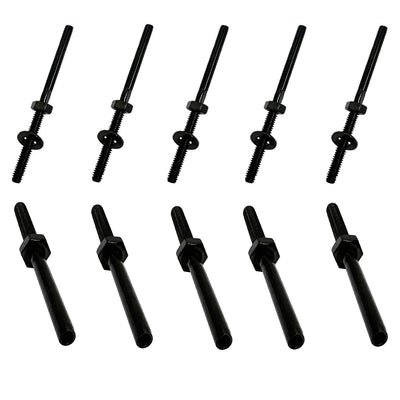 Black T316 SS Hand Swage Wrench Flat Stud 1/4"-20 Thread For 1/8" Cable, 10 PCS