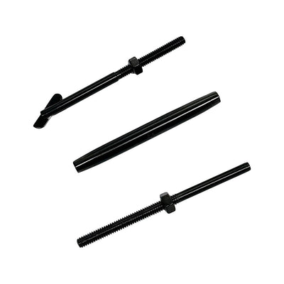 Black T316 SS Hand Swage Drop Pin Lifeline Stud Body Turnbuckle for 1/8" Cable
