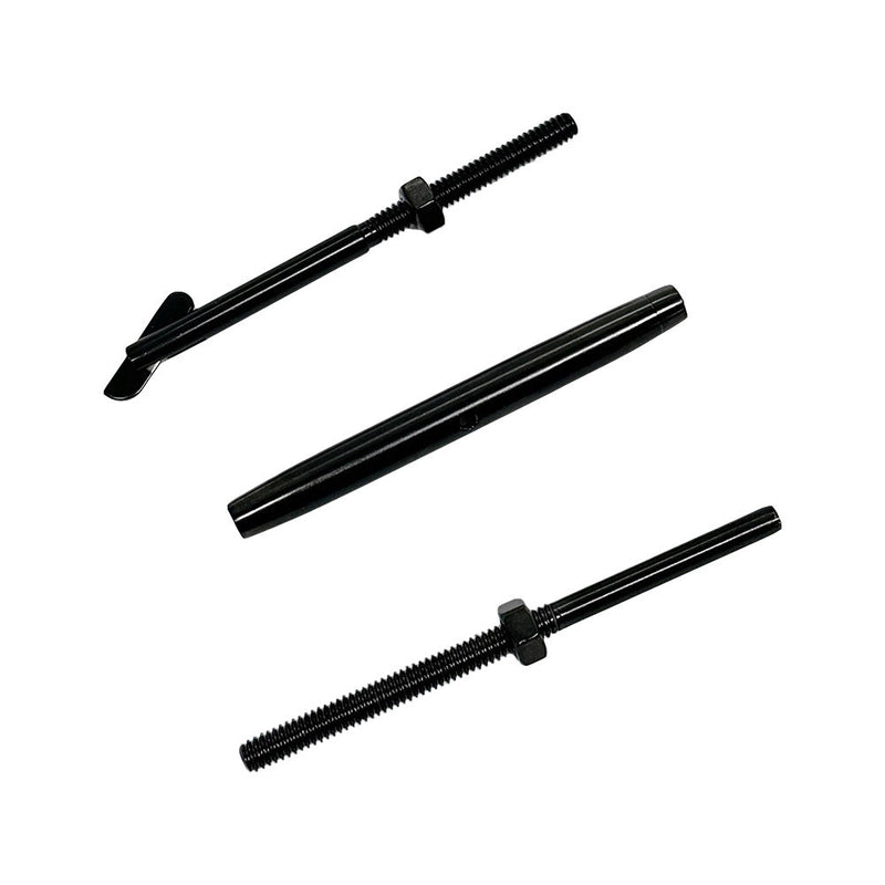 Black T316 SS Hand Swage Drop Pin Stud Body Turnbuckle for 1/8" Cable,10PC