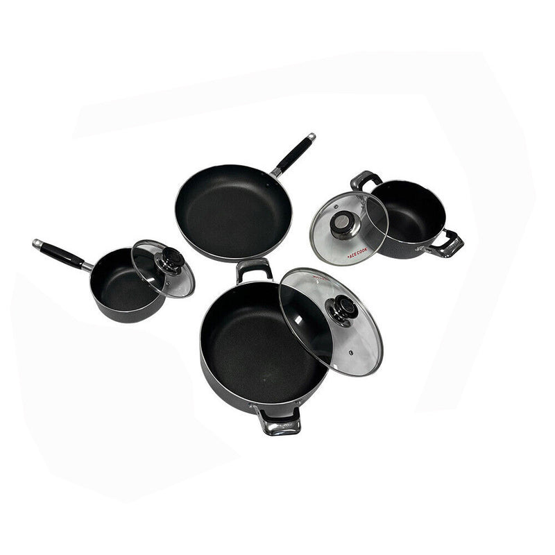 Nonstick Pots and Pans Set - 1.5 QT Sauce Pan, 2-5 QT Sauce Pot, 9.5" Fry Pan