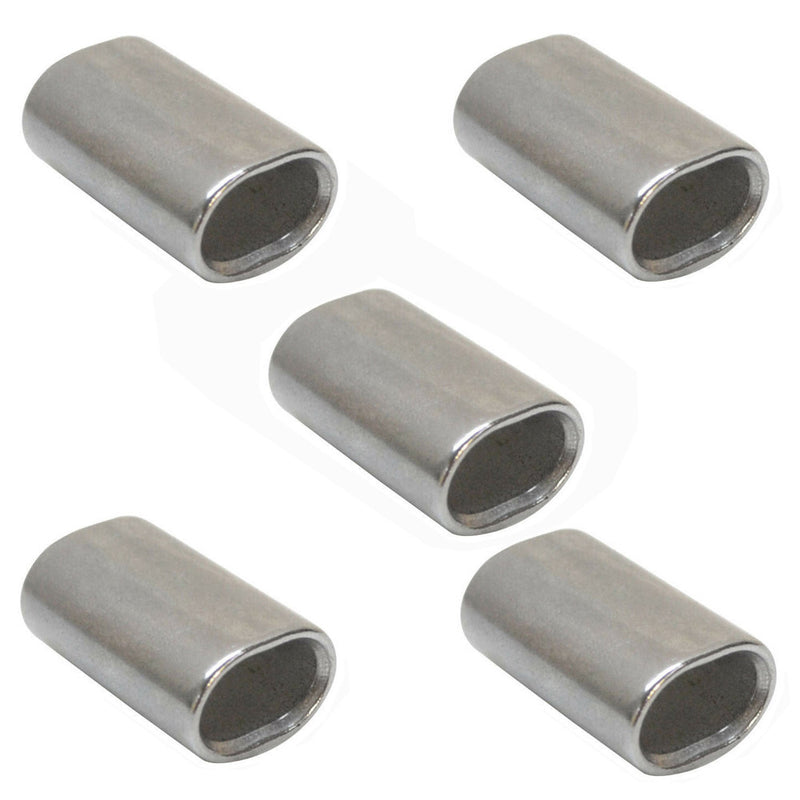 1/2" Chamfer Cable Wire Rope Sleeves Stainless Steel Crimping Loop Sleeves, 5 Pc