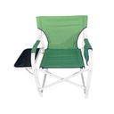 Green Foldable Director Camping Chair,  Portable Camp Seat with Cup Holder & Side Table for Outdoor, Picnic, Beach & Sports Events