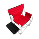 Red Foldable Director Camping Chair,  Portable Camp Seat with Cup Holder & Side Table for Outdoor, Picnic, Beach & Sports Events