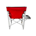 Red Foldable Director Camping Chair,  Portable Camp Seat with Cup Holder & Side Table for Outdoor, Picnic, Beach & Sports Events