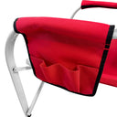 Red Foldable Director Camping Chair,  Portable Camp Seat with Cup Holder & Side Table for Outdoor, Picnic, Beach & Sports Events