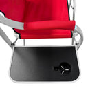 Red Foldable Director Camping Chair,  Portable Camp Seat with Cup Holder & Side Table for Outdoor, Picnic, Beach & Sports Events