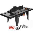 34" x 13" Aluminum Deluxe Router Table Benchtop – Routing Table with On/Off Safety Switch for Woodworking