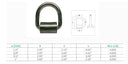 Stainless Steel Weld-On Lashing Ring D-Ring, Marine Boat Tie-Down Anchor for Trailer, Deck, Dock, and Rigging Hardware